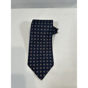 Ralph Lauren Blue Tie W/Gold and Red Pattern 100 silk 60 Inches